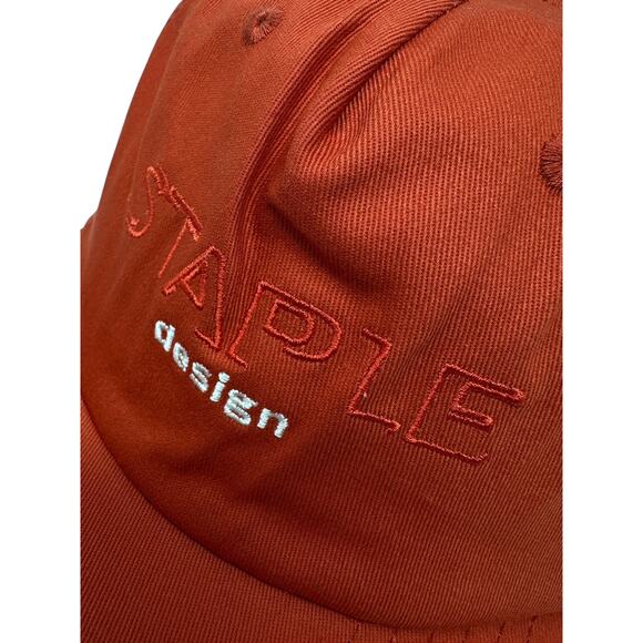 Staple Pigeon Men's Logo Embroidered Unstructured Snapback Hat Cap in Off Red - Picture 4 of 5